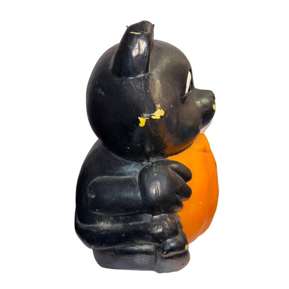Vintage 1990´s Black Cat Holding Pumpkin Halloween...